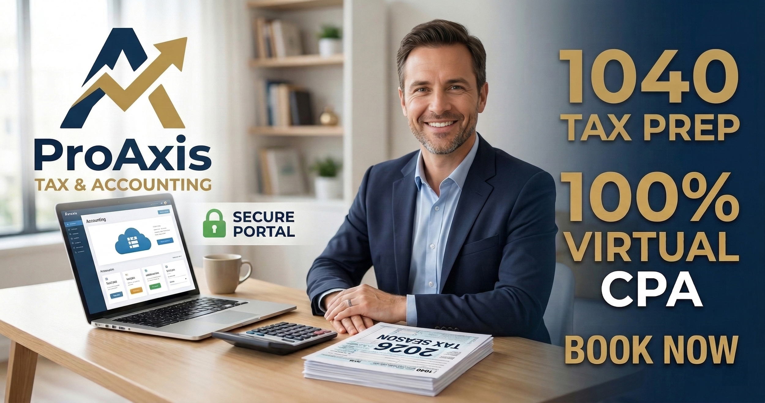 April 15 2026 tax deadline for Bergen County — virtual 1040 tax preparation with ProAxis CPA